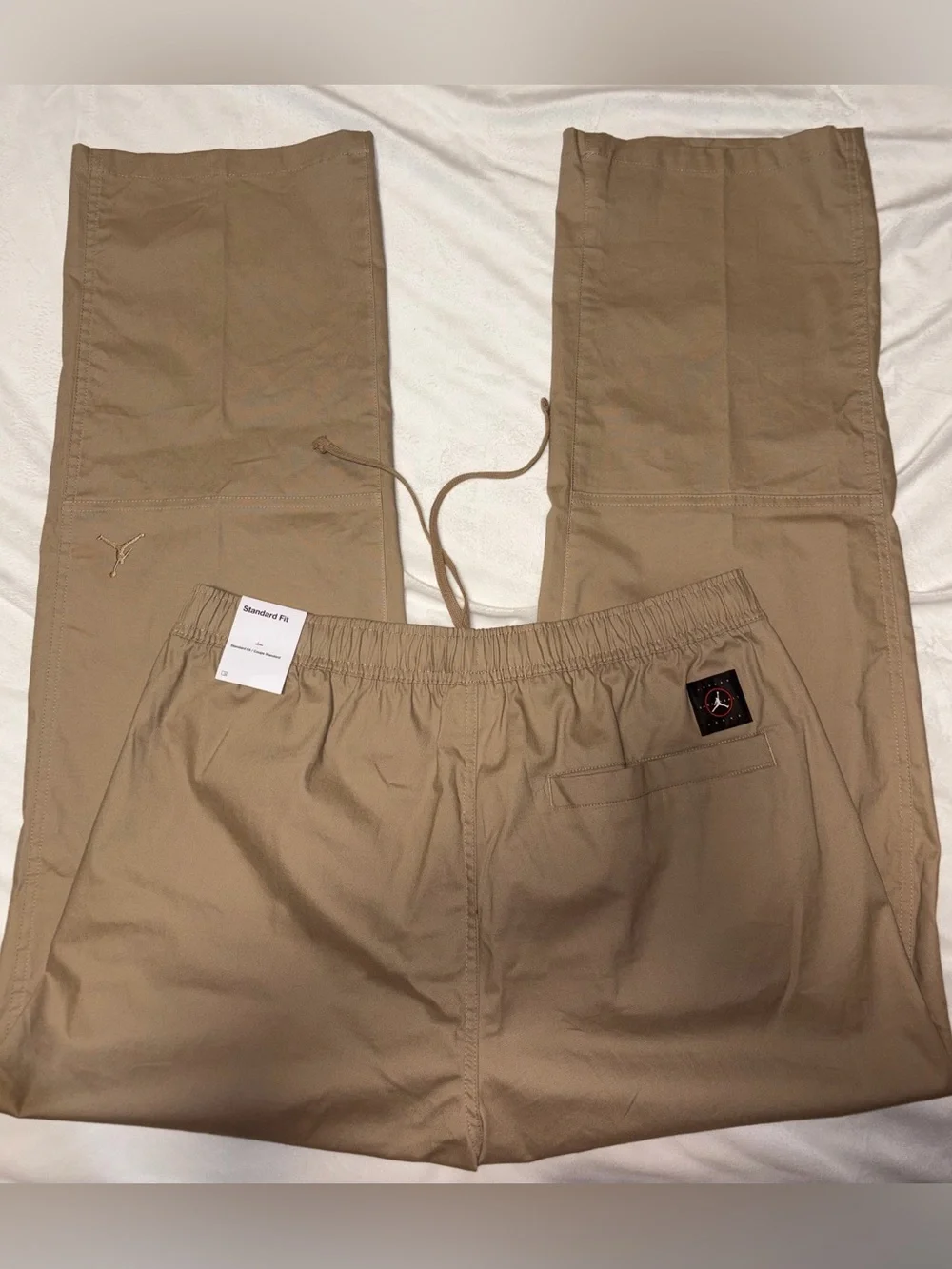 Jordan Jumpman Woven Pants HF9329-257 Khaki Tan Beige Elastic Waist Men L NWT